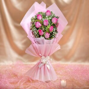 8 Pink Roses