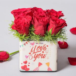 Red Roses You And Me Sticker Vase