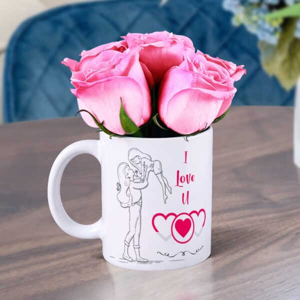 I Love U Mom Mug And Pink Roses